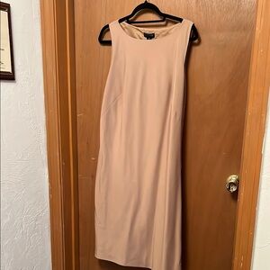 Ann Taylor Factory Tan Ribbed Sleeveless Midi Dress